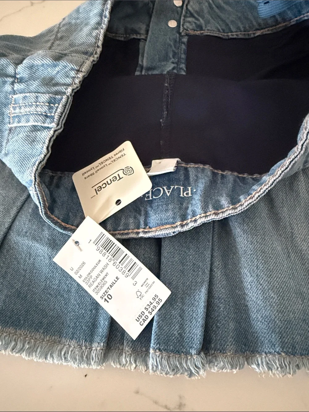 The Children's Place Light Blue Denim Pleated Skirt